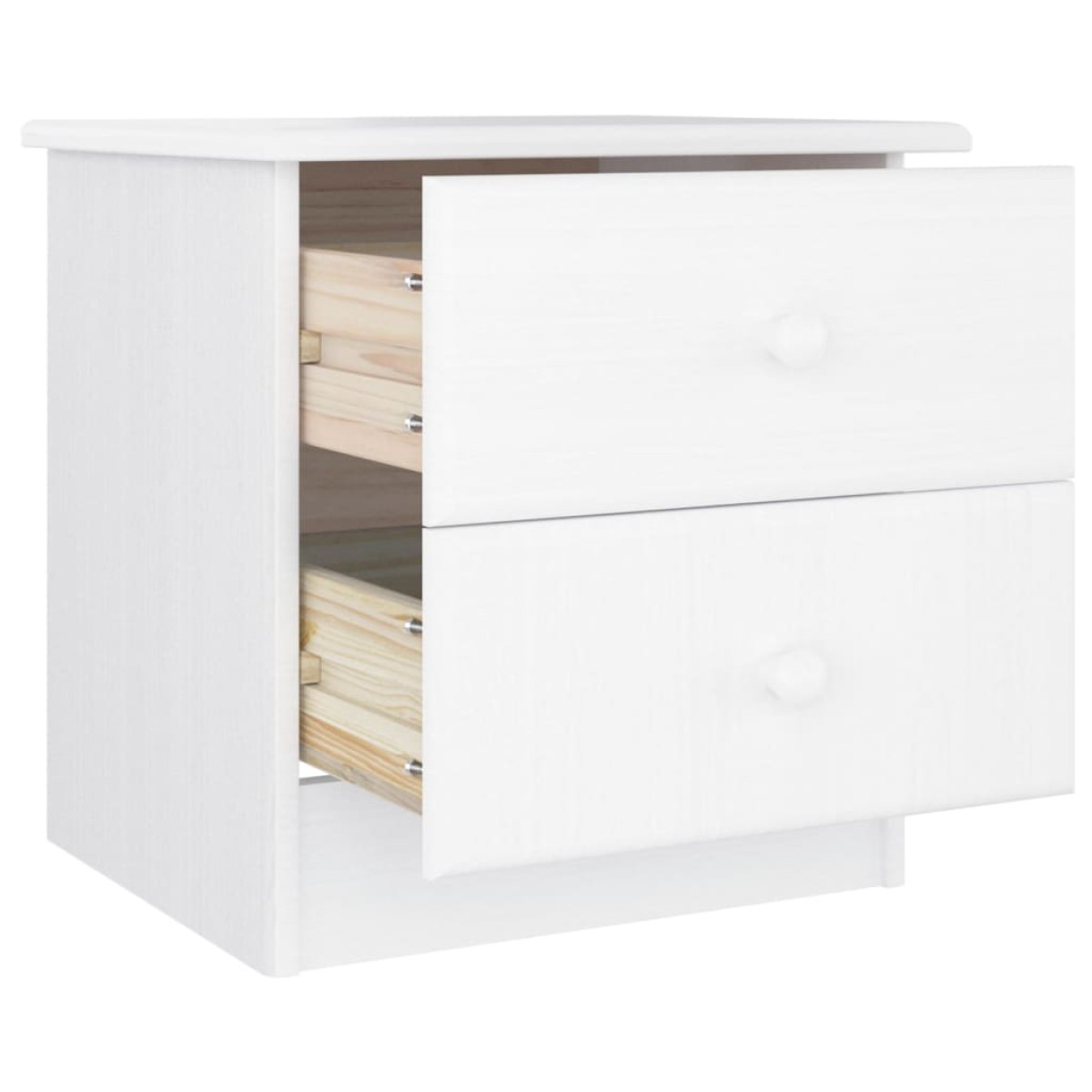 vidaXL Κομοδίνο ALTA Λευκό 43 x 35 x 40,5 εκ. από Μασίφ Ξύλο Πεύκου