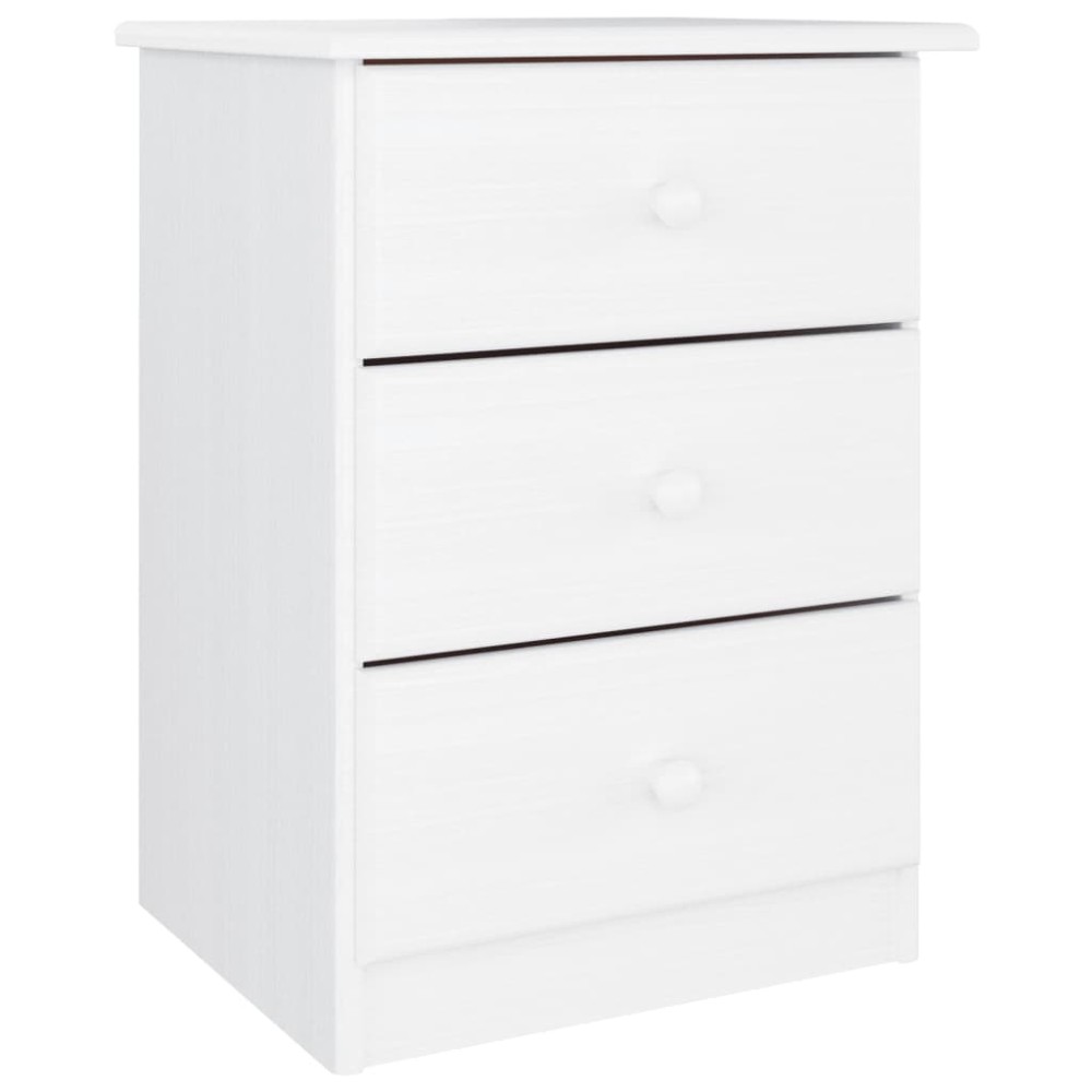 vidaXL Κομοδίνο ALTA Λευκό 41 x 35 x 55,5 εκ. από Μασίφ Ξύλο Πεύκου