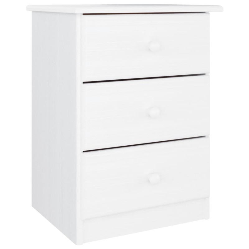 vidaXL Κομοδίνο ALTA Λευκό 41 x 35 x 55,5 εκ. από Μασίφ Ξύλο Πεύκου
