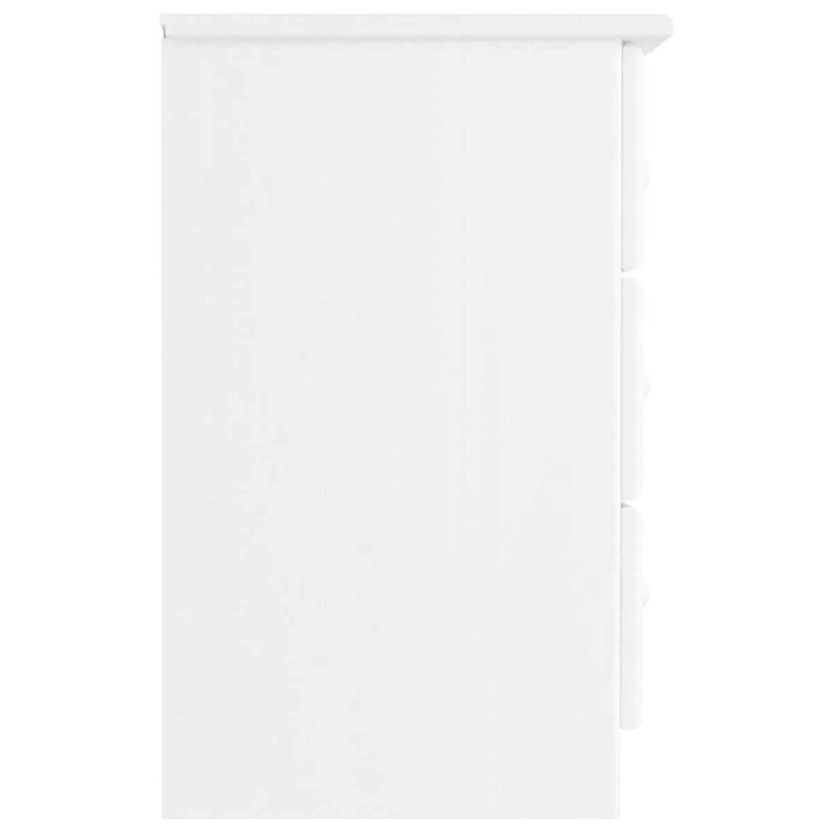 vidaXL Κομοδίνο ALTA Λευκό 41 x 35 x 55 εκ. από Μασίφ Ξύλο Πεύκου