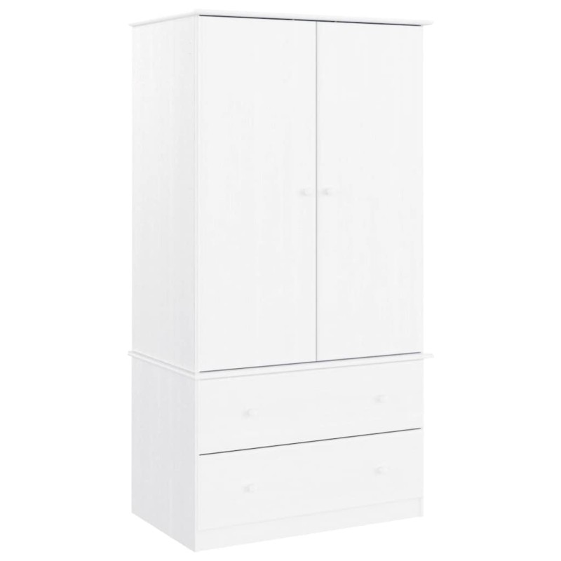 vidaXL Ντουλάπα ALTA Λευκή 90 x 55 x 170 εκ. από Μασίφ Ξύλο Πεύκου