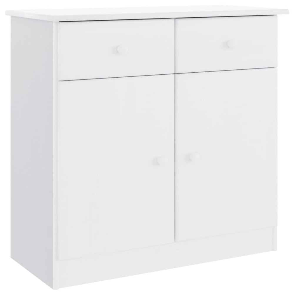 vidaXL Ντουλάπι ALTA Λευκό 77 x 35 x 73 εκ. από Μασίφ Ξύλο Πεύκου