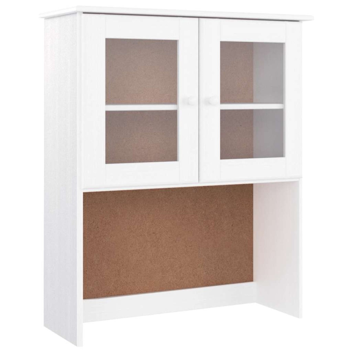 vidaXL Πάνω Ντουλάπι-Βιτρίνα ALTA Λευκό 77x30x92 εκ. Μασίφ Ξύλο Πεύκου