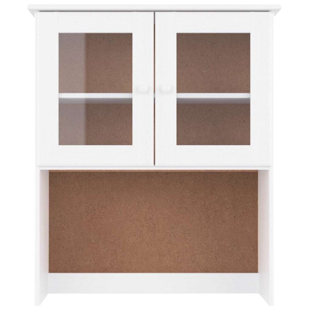 vidaXL Πάνω Ντουλάπι-Βιτρίνα ALTA Λευκό 77x30x92 εκ. Μασίφ Ξύλο Πεύκου