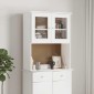 vidaXL Πάνω Ντουλάπι-Βιτρίνα ALTA Λευκό 77x30x92 εκ. Μασίφ Ξύλο Πεύκου