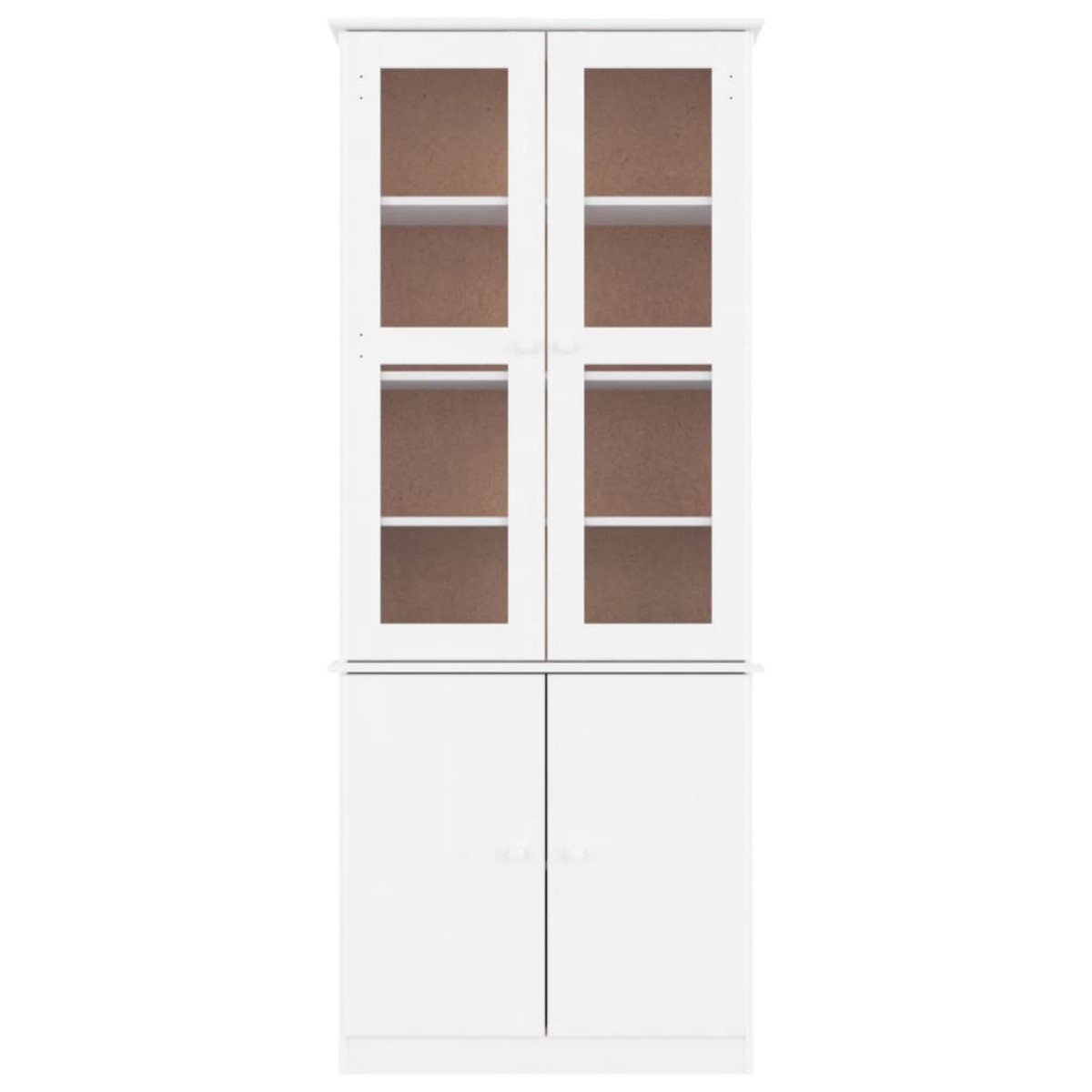 vidaXL Βιτρίνα Γυάλινη ALTA Λευκό 77x35x186,5εκ. από Μασίφ Ξύλο Πεύκου