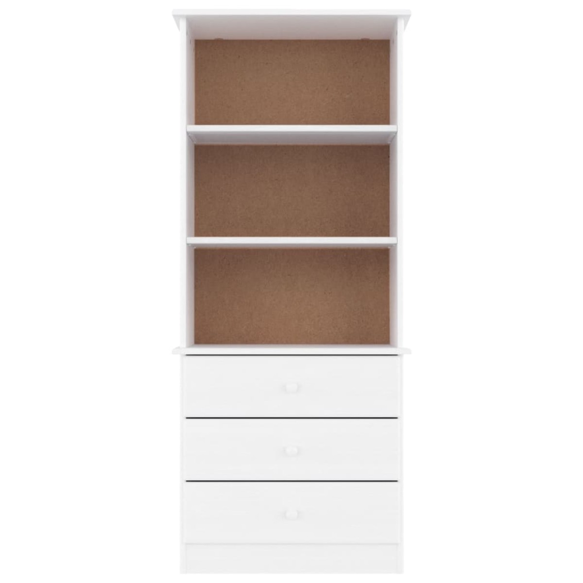 vidaXL Βιβλιοθήκη με Συρτάρια ALTA Λευκή 60x35x142εκ Μασίφ Ξύλο Πεύκου