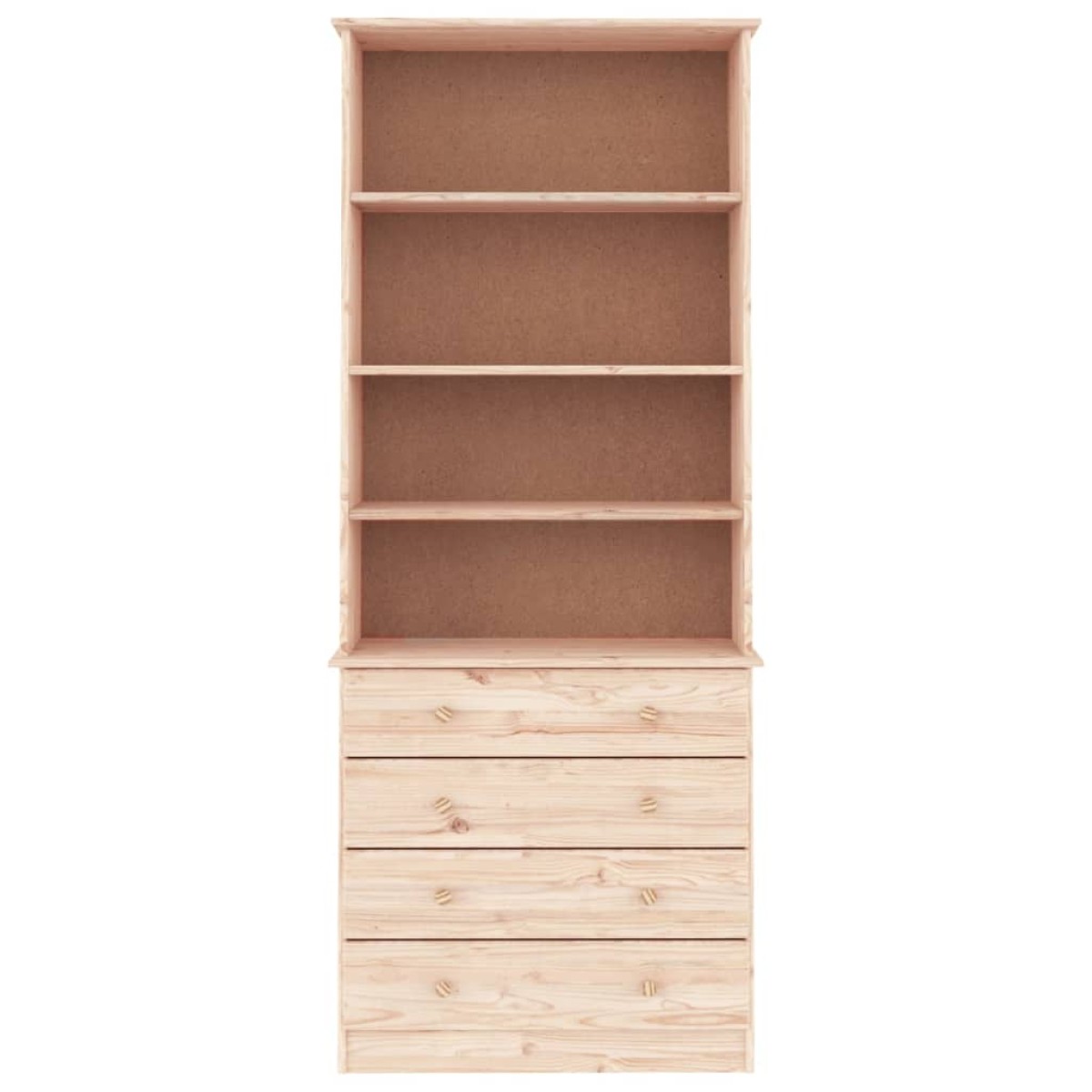 vidaXL Βιβλιοθήκη με Συρτάρια ALTA 77x35x186,5 εκ. Μασίφ Ξύλο Πεύκου