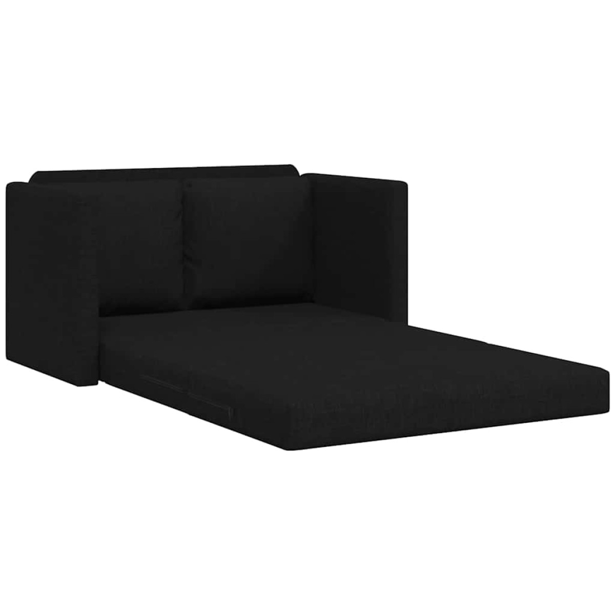 vidaXL Καναπές-Κρεβάτι Δαπέδου 2 σε 1 Μαύρος 112x174x55 εκ. Ύφασμα