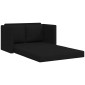 vidaXL Καναπές-Κρεβάτι Δαπέδου 2 σε 1 Μαύρος 112x174x55 εκ. Ύφασμα