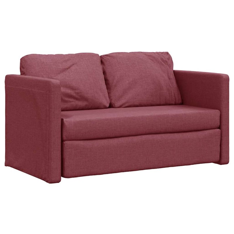 vidaXL Καναπές-Κρεβάτι Δαπέδου 2 σε 1 Μπορντό 112x174x55 εκ. Ύφασμα