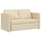 vidaXL Καναπές-Κρεβάτι Δαπέδου 2 σε 1 Κρεμ 112x174x55 εκ. Ύφασμα