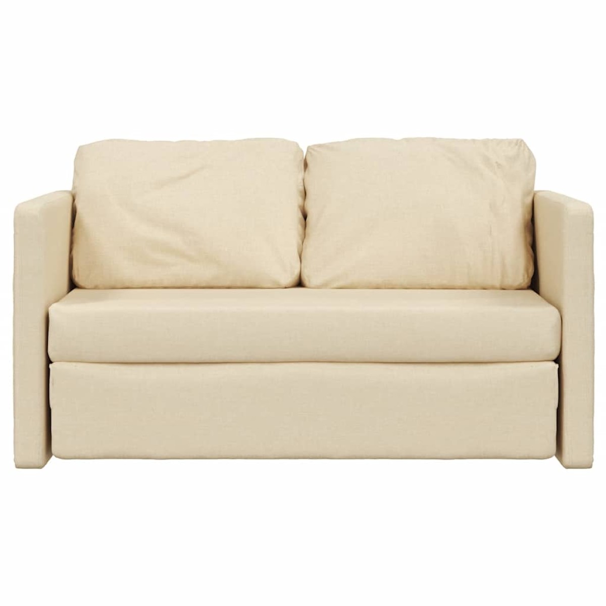 vidaXL Καναπές-Κρεβάτι Δαπέδου 2 σε 1 Κρεμ 112x174x55 εκ. Ύφασμα
