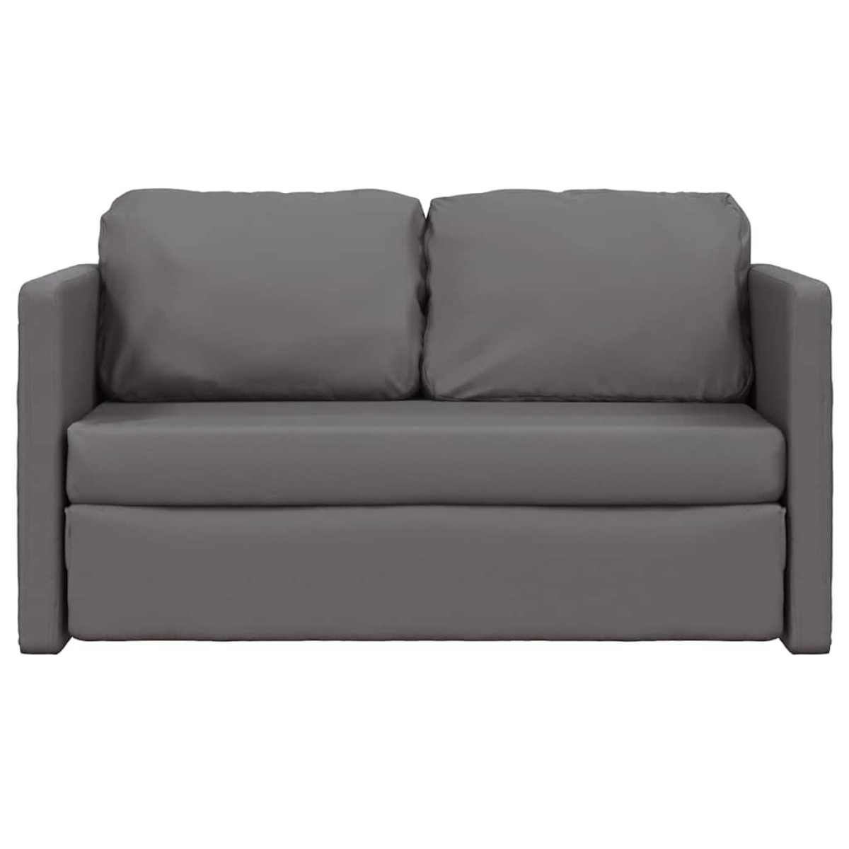 vidaXL Καναπές-Κρεβάτι Δαπέδου 2 σε 1 Γκρι 112x174x55 εκ. Συνθ. Δέρμα