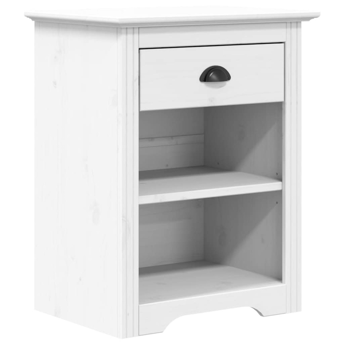 vidaXL Κομοδίνο BODO Λευκό 53 x 38,5 x 66 εκ. από Μασίφ Ξύλο Πεύκου