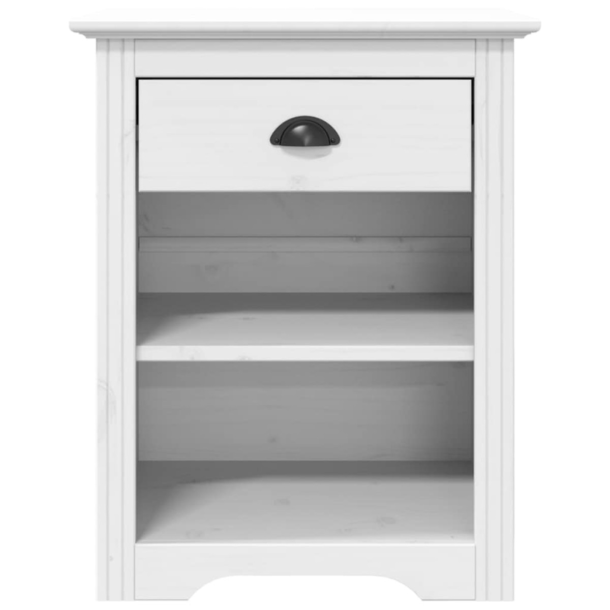 vidaXL Κομοδίνο BODO Λευκό 53 x 38,5 x 66 εκ. από Μασίφ Ξύλο Πεύκου