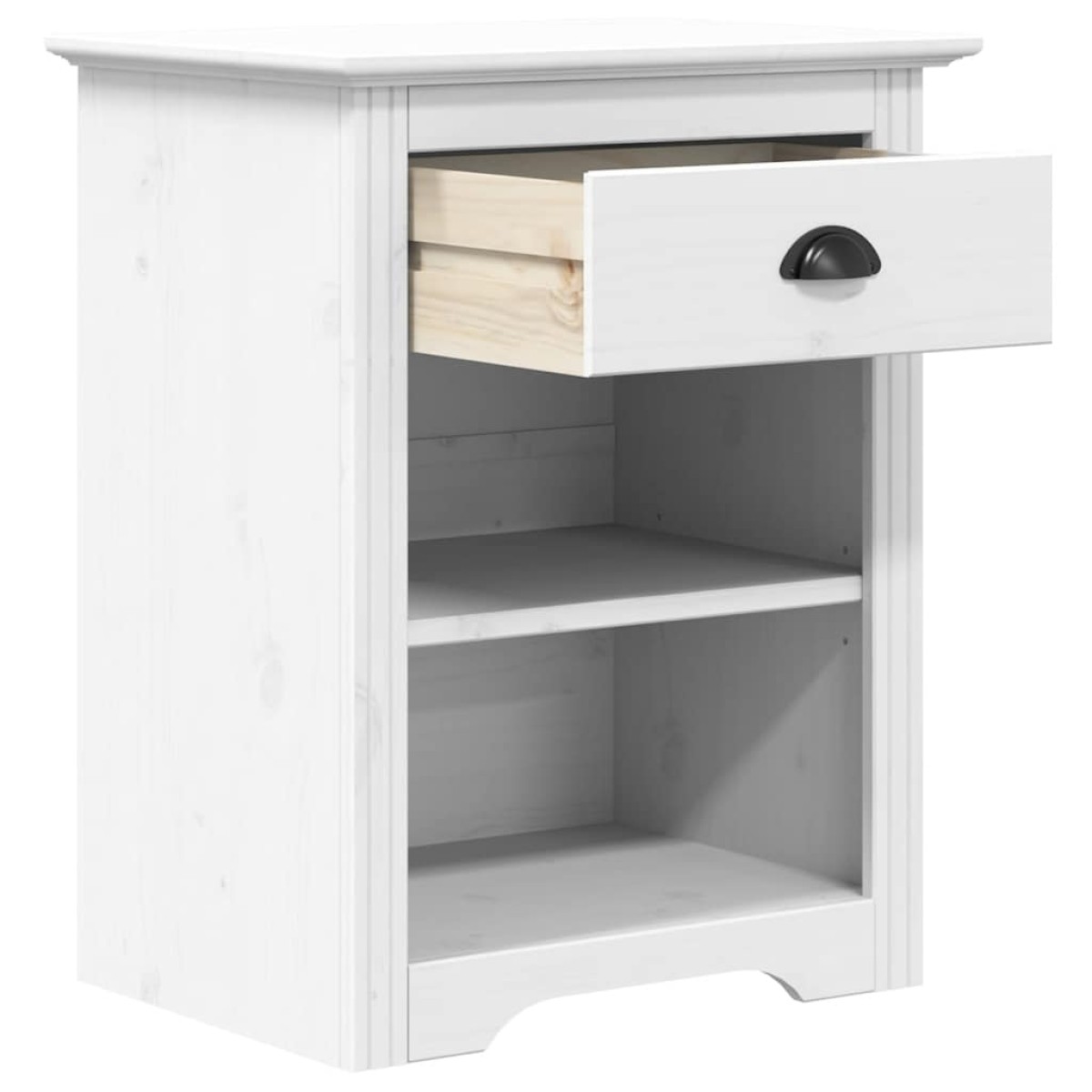 vidaXL Κομοδίνο BODO Λευκό 53 x 38,5 x 66 εκ. από Μασίφ Ξύλο Πεύκου