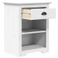 vidaXL Κομοδίνο BODO Λευκό 53 x 38,5 x 66 εκ. από Μασίφ Ξύλο Πεύκου