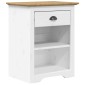 vidaXL Κομοδίνο BODO Καφέ 53 x 38,5 x 66 εκ. από Μασίφ Ξύλο Πεύκου