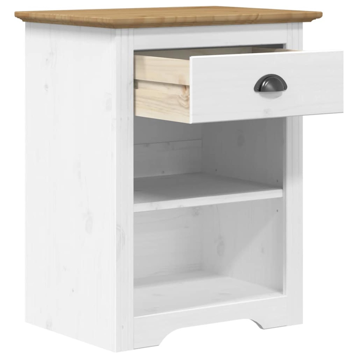 vidaXL Κομοδίνο BODO Καφέ 53 x 38,5 x 66 εκ. από Μασίφ Ξύλο Πεύκου