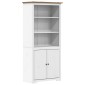 vidaXL Βιβλιοθήκη BODO Λευκή/Καφέ 80x40x172 εκ. από Μασίφ Ξύλο Πεύκου