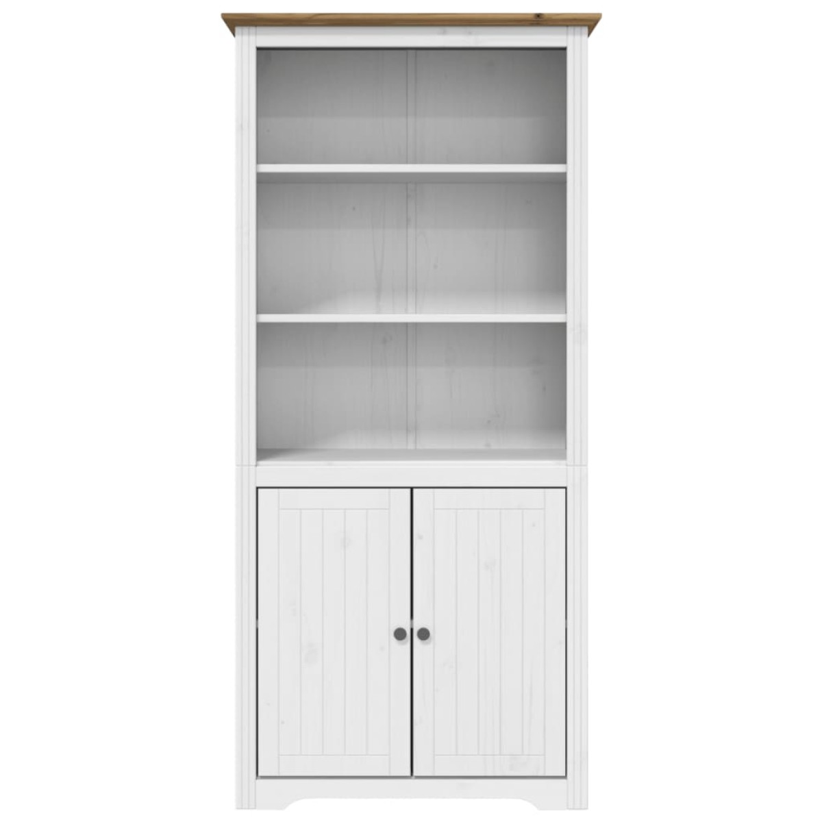 vidaXL Βιβλιοθήκη BODO Λευκή/Καφέ 80x40x172 εκ. από Μασίφ Ξύλο Πεύκου