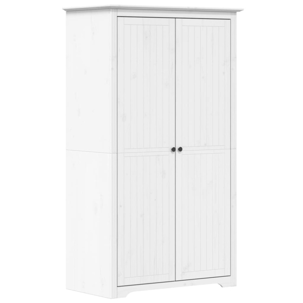 vidaXL Ντουλάπα BODO Λευκή 99x53,5x173 εκ. από Μασίφ Ξύλο Πεύκου