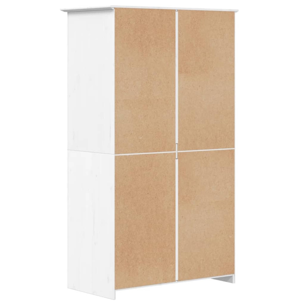 vidaXL Ντουλάπα BODO Λευκή 101 x 52 x 176,5 εκ. από Μασίφ Ξύλο Πεύκου
