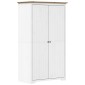vidaXL Ντουλάπα BODO Λευκή/Καφέ 101 x 52 x 176,5 εκ. Μασίφ Ξύλο Πεύκου