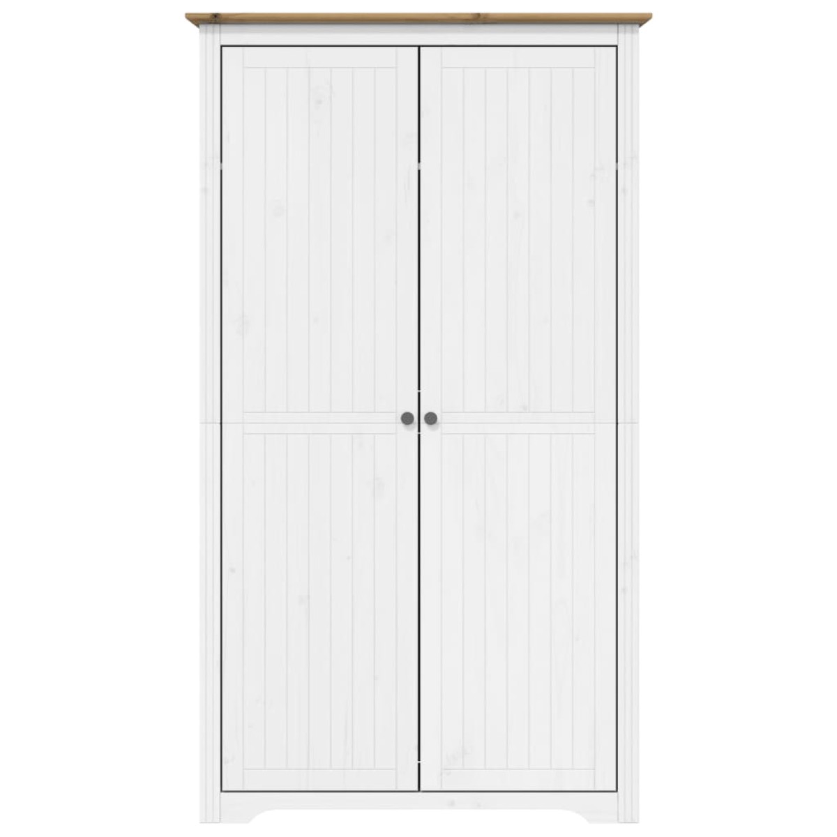 vidaXL Ντουλάπα BODO Λευκή/Καφέ 101 x 52 x 176,5 εκ. Μασίφ Ξύλο Πεύκου