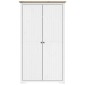 vidaXL Ντουλάπα BODO Λευκή/Καφέ 101 x 52 x 176,5 εκ. Μασίφ Ξύλο Πεύκου