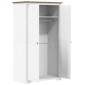 vidaXL Ντουλάπα BODO Λευκή/Καφέ 101 x 52 x 176,5 εκ. Μασίφ Ξύλο Πεύκου