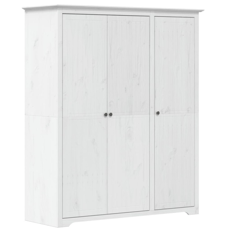 vidaXL Ντουλάπα BODO Λευκή 146x53,5x173 εκ. από Μασίφ Ξύλο Πεύκου
