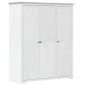 vidaXL Ντουλάπα BODO Λευκή 151,5x52x176,5 εκ. από Μασίφ Ξύλο Πεύκου