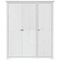 vidaXL Ντουλάπα BODO Λευκή 151,5x52x176,5 εκ. από Μασίφ Ξύλο Πεύκου