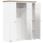 vidaXL Ντουλάπα BODO Λευκή/Καφέ 151,5x52x176,5 εκ. Μασίφ Ξύλο Πεύκου
