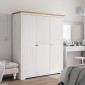 vidaXL Ντουλάπα BODO Λευκή/Καφέ 151,5x52x176,5 εκ. Μασίφ Ξύλο Πεύκου