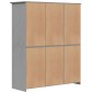vidaXL Ντουλάπα BODO Γκρι 151,5x52x176,5 εκ. από Μασίφ Ξύλο Πεύκου