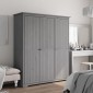 vidaXL Ντουλάπα BODO Γκρι 151,5x52x176,5 εκ. από Μασίφ Ξύλο Πεύκου