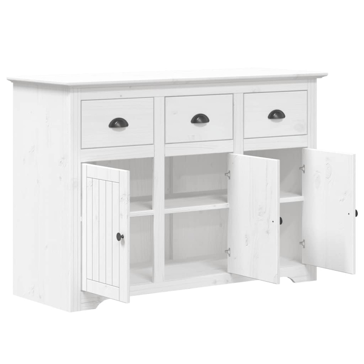 vidaXL Μπουφές BODO Λευκός 115 x 43 x 79,5 εκ. από Μασίφ Ξύλο Πεύκου