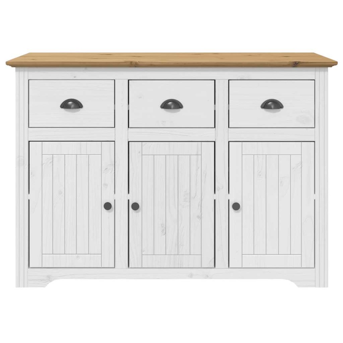 vidaXL Ντουλάπι BODO Λευκό/Καφέ 115x43x79,5 εκ. από Μασίφ Ξύλο Πεύκου