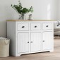 vidaXL Ντουλάπι BODO Λευκό/Καφέ 115x43x79,5 εκ. από Μασίφ Ξύλο Πεύκου
