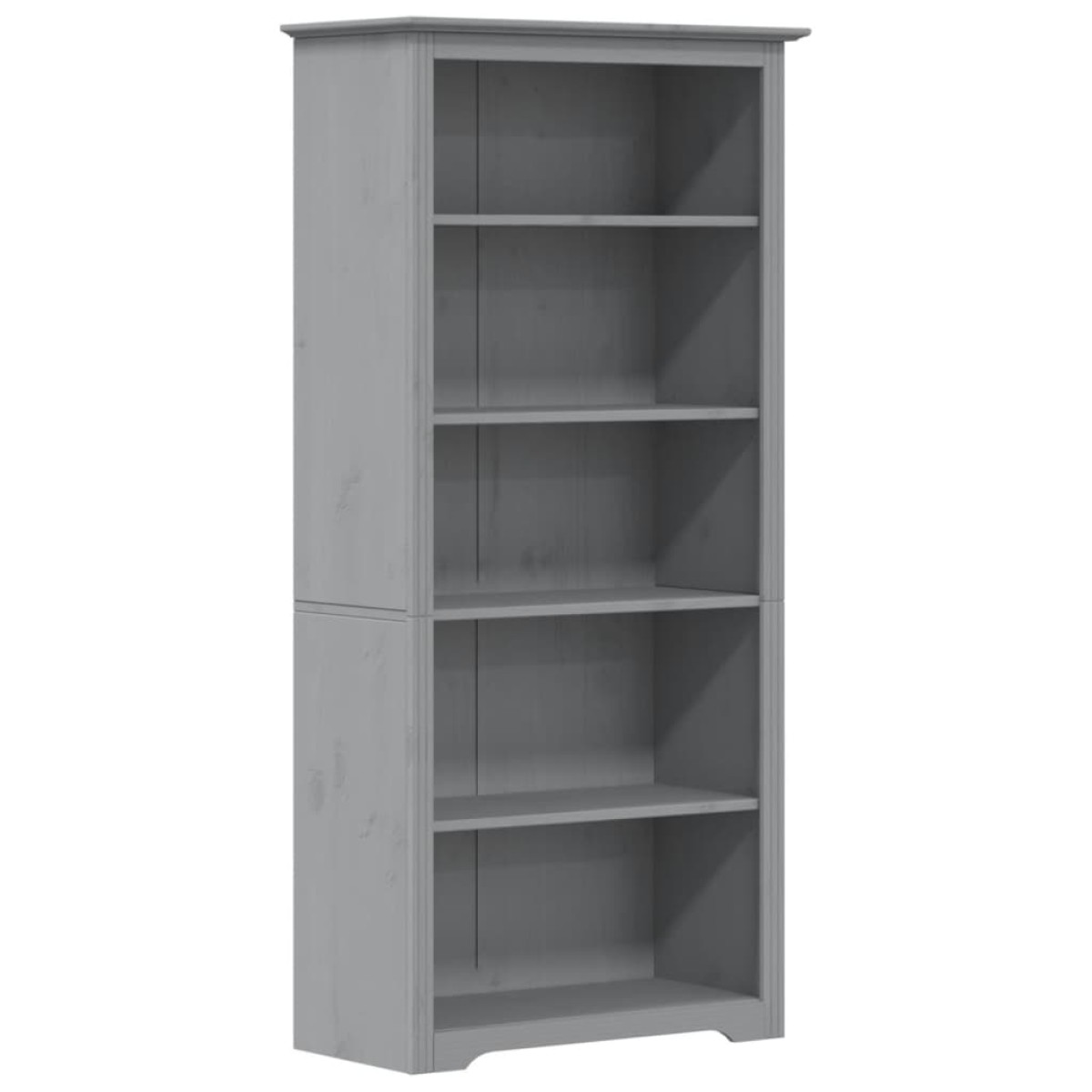 vidaXL Βιβλιοθήκη BODO 5 Επ. Γκρι 80x38x180 εκ. από Μασίφ Ξύλο Πεύκου