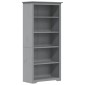 vidaXL Βιβλιοθήκη BODO 5 Επ. Γκρι 80x38x180 εκ. από Μασίφ Ξύλο Πεύκου