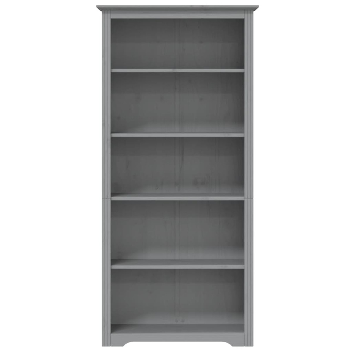 vidaXL Βιβλιοθήκη BODO 5 Επ. Γκρι 80x38x180 εκ. από Μασίφ Ξύλο Πεύκου