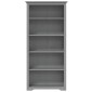 vidaXL Βιβλιοθήκη BODO 5 Επ. Γκρι 80x38x180 εκ. από Μασίφ Ξύλο Πεύκου
