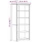 vidaXL Βιβλιοθήκη BODO 5 Επ. Γκρι 80x38x180 εκ. από Μασίφ Ξύλο Πεύκου