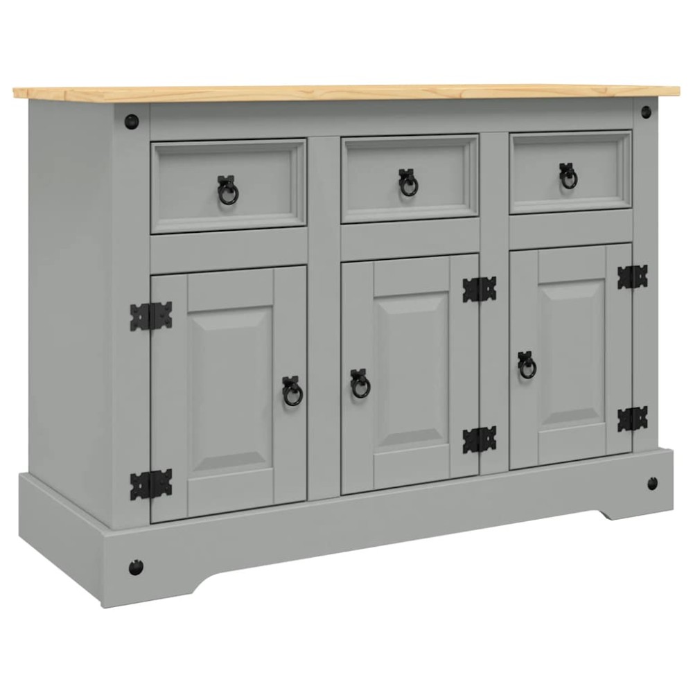 vidaXL Μπουφές Corona Γκρι 112x43x78 εκ. Μασίφ Ξύλο Μεξικάνικου Πεύκου