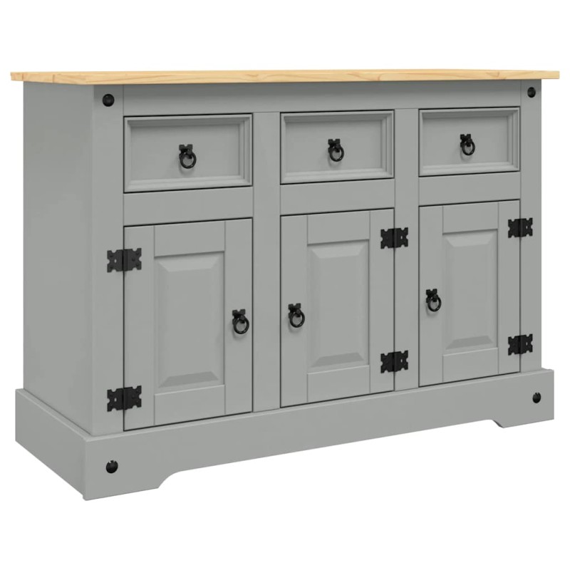 vidaXL Μπουφές Corona Γκρι 112x43x78 εκ. Μασίφ Ξύλο Μεξικάνικου Πεύκου