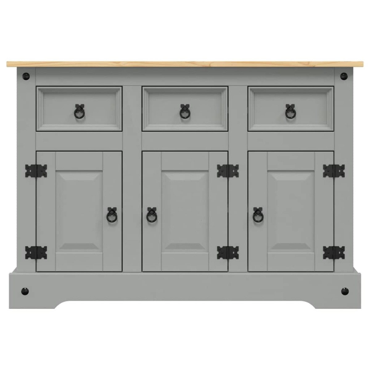 vidaXL Μπουφές Corona Γκρι 112x43x78 εκ. Μασίφ Ξύλο Μεξικάνικου Πεύκου